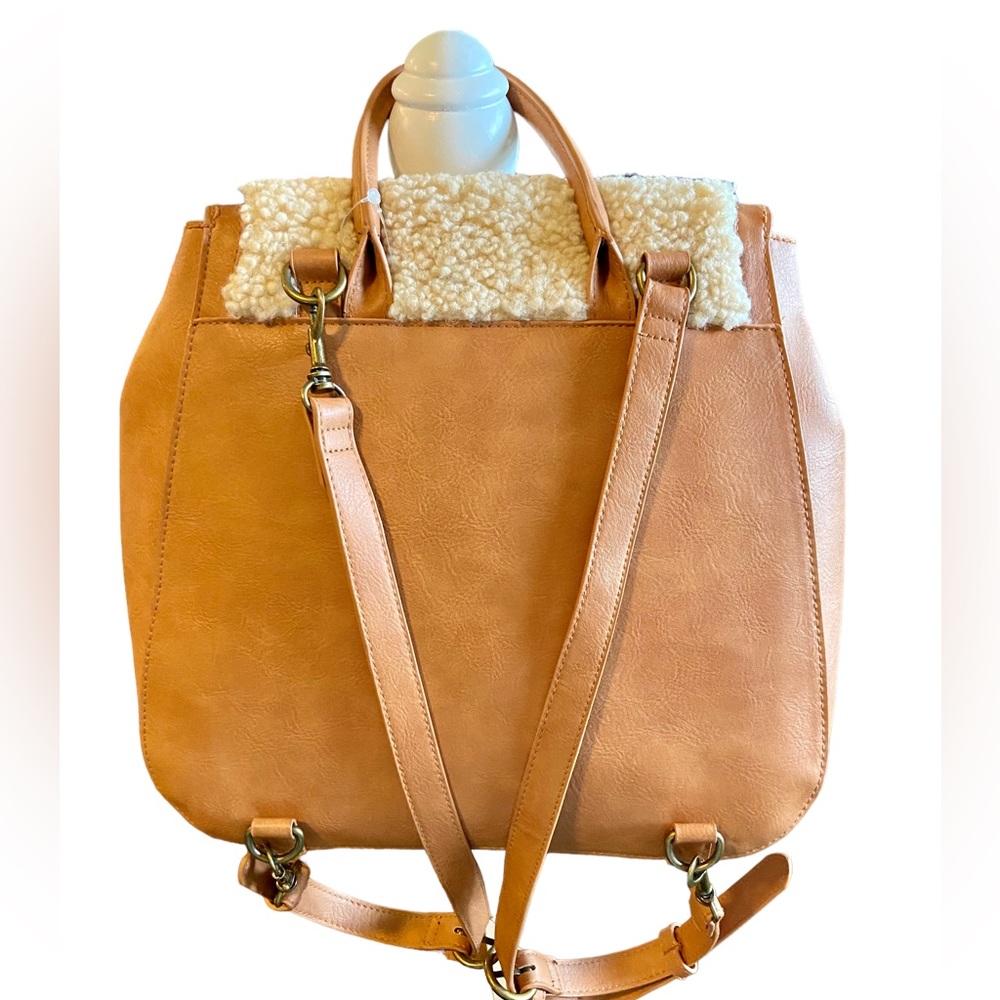 NWOT Universal Thread Cognac Sherpa Backpack - Picture 2 of 9